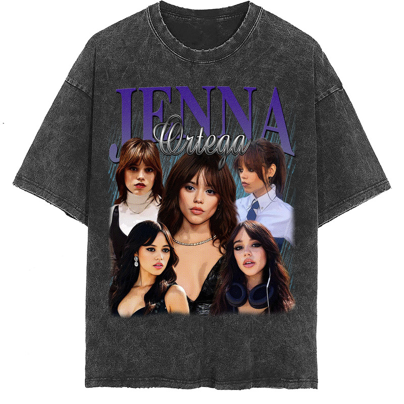 Jenna Ortega Vintage Washed Shirt, Actress Homage Graphic Unisex T-Shirt, Bootleg Retro 90's Fans Tee Gift - 2.jpg