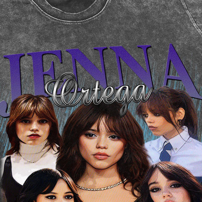 Jenna Ortega Vintage Washed Shirt, Actress Homage Graphic Unisex T-Shirt, Bootleg Retro 90's Fans Tee Gift - 3.jpg