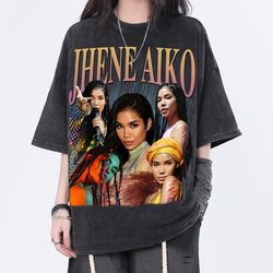 jhene aiko vintage washed shirt,hiphop rnb rapper singer homage graphic unisex t-shirt, bootleg retro 90s fans tee gift