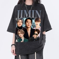 jimin washed shirt, k-pop band homage graphic unisex t-shirt, bootleg retro 90s fans tee gift