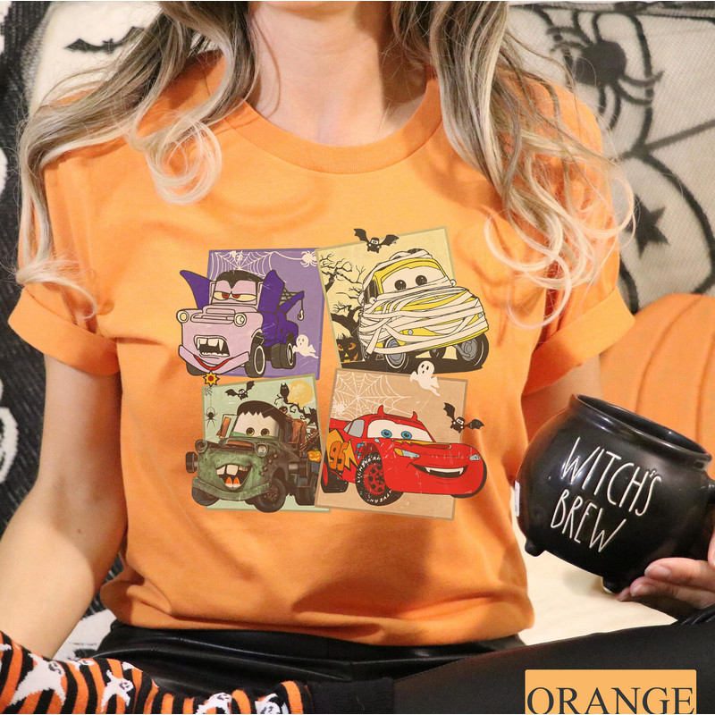 Funny Disney Pixar Cars Halloween Shirt, Lightning Mcqueen Shirt, Matter Shirt, Cars Character Halloween, Spooky Season Shirt, Disney Family - 2.jpg