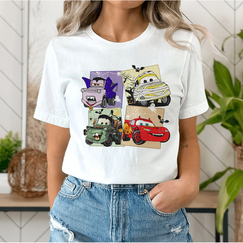 Funny Disney Pixar Cars Halloween Shirt, Lightning Mcqueen Shirt, Matter Shirt, Cars Character Halloween, Spooky Season Shirt, Disney Family - 4.jpg