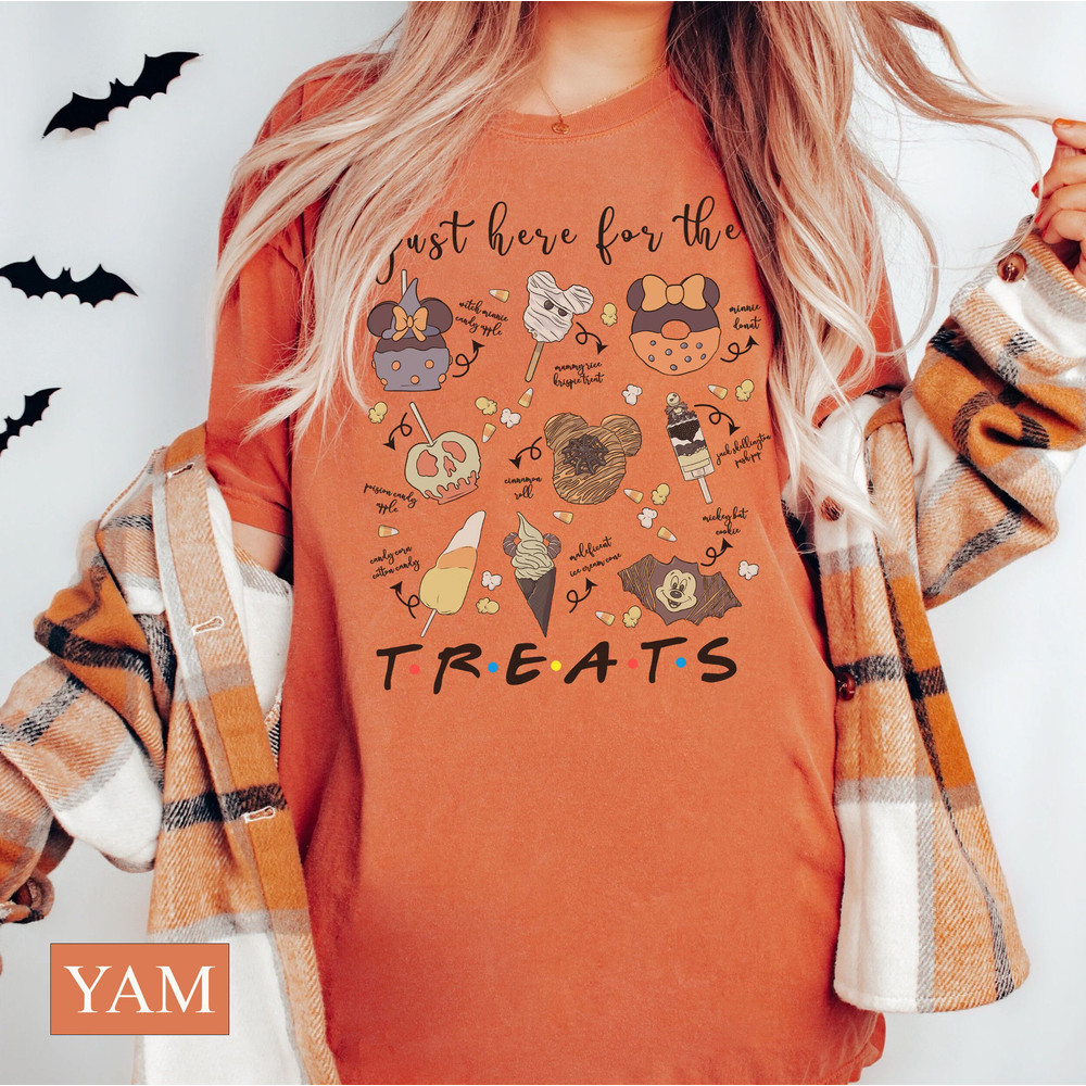 Just Here for the Treats Comfort Colors Tee, Disney Mickey Minnie Halloween Shirt, Trick or Treat Shirt, Halloween Party Shirt, Disney Witch - 4.jpg