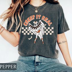 retro disney minnie ears creep it real comfort tee, ma