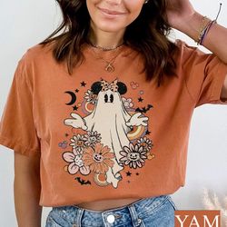 retro floral disney minnie ghost comfort colors, disne