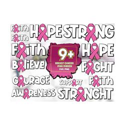 breast cancer pink ribbon svg bundle, breast cancer svg, pink ribbon svg