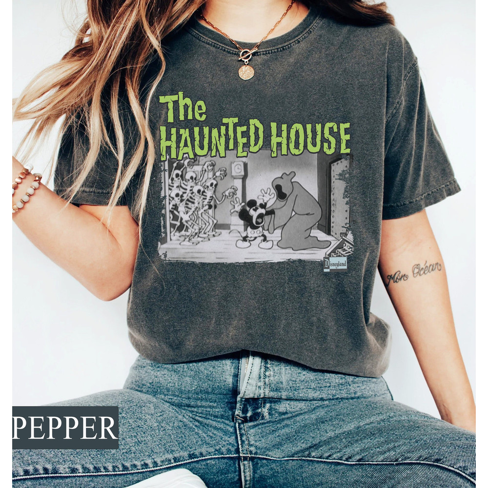 The Haunted House Mickey Comfort Colors Tee, Disneyland, Disney Halloween Shirt, Fall Vibes Shirt, Tis The Season Shirt, Women's Fall Tee - 1.jpg