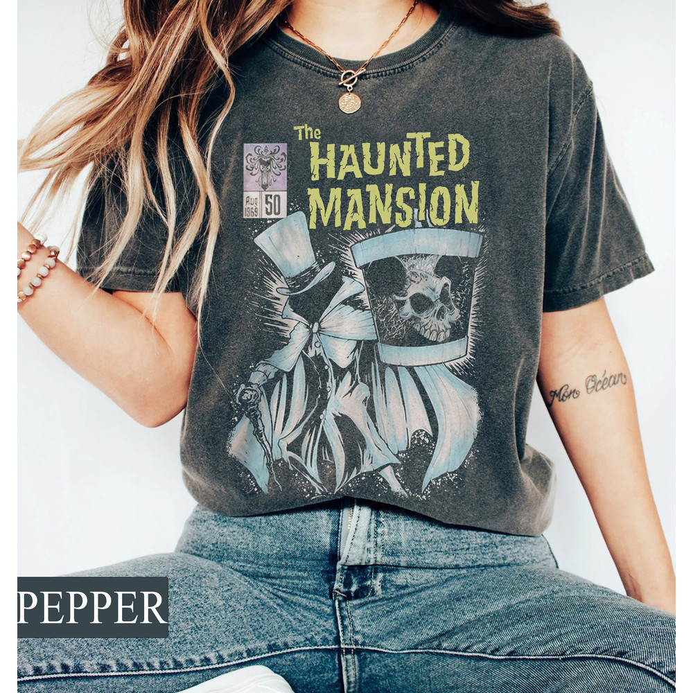 The Haunted Mansion Mickey Head Comfort Colors Tee, Disney Halloween Shirt, Fall Vibes Shirt, Tis The Season Shirt, Women's Fall Tee - 1.jpg