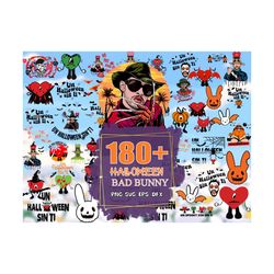 180 halloween bad bunny svg bundle, halloween svg, un halloween sinti, bad bunny svg, pumpkin svg, bad bunny bundle, bad