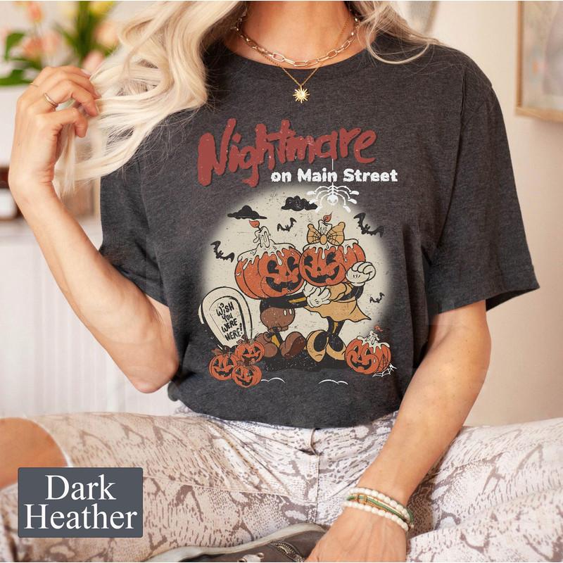 Vintage Disney Halloween Pumpkin Shirt, Mickey Minnie Nightmare on Mainstreet Shirt, 90s Halloween Party, WDW Spooky Season, Trick or Treat - 1.jpg