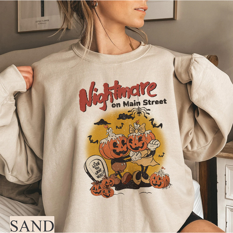 Vintage Disney Halloween Pumpkin Shirt, Mickey Minnie Nightmare on Mainstreet Shirt, 90s Halloween Party, WDW Spooky Season, Trick or Treat - 4.jpg