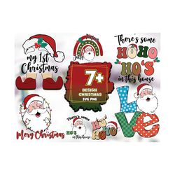 7 design christmas bundle sublimation, christmas svg, xmas svg, christmas cut files, santa svg