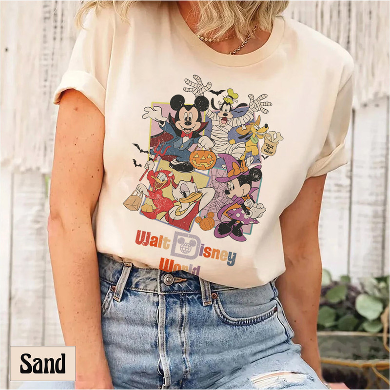 Vintage Walt Disney World Mickey Minnie Friends Trick or Treat Unisex Shirt, Disney Halloween Party Shirt, Disney Halloween Family Matching - 1.jpg