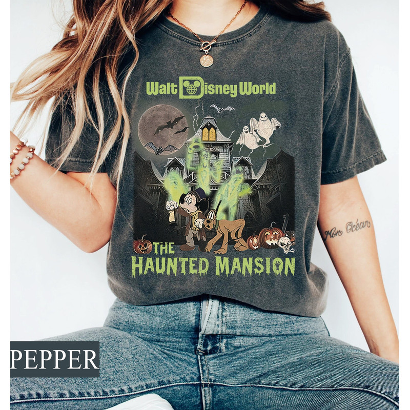 Walt Disney World The Haunted Mansion Comfort Colors Tee, Disney Halloween Shirt, Fall Vibes Shirt, Tis The Season Shirt, Women's Fall Tee - 1.jpg