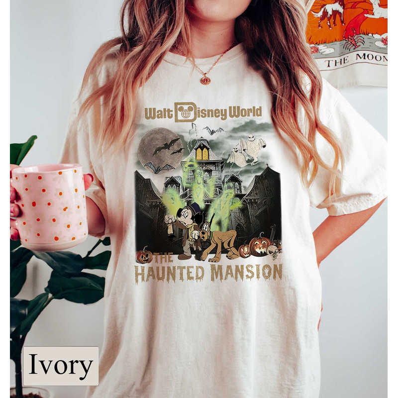 Walt Disney World The Haunted Mansion Comfort Colors Tee, Disney Halloween Shirt, Fall Vibes Shirt, Tis The Season Shirt, Women's Fall Tee - 2.jpg