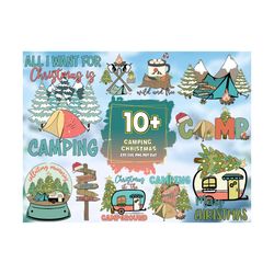 10 files camping christmas svg png bundle, christmas svg