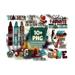 10 files teacher christmas png bundle, christmas png
