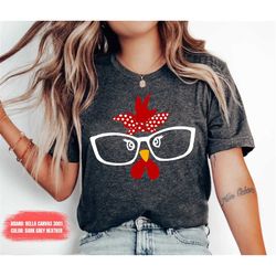 hen chicken farm egg humor shirt for women, cute glasses chick, funny backyard chicken, chicken gift shirt, mother's day