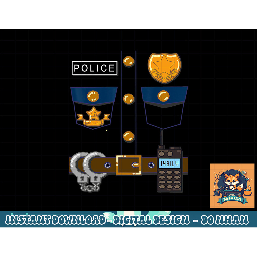 Policeman Costume Funny Halloween Police Officer T Shirt copy.jpg