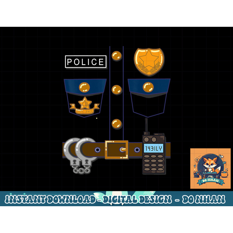 Policeman Costume Funny Halloween Police Officer T Shirt copy.jpg