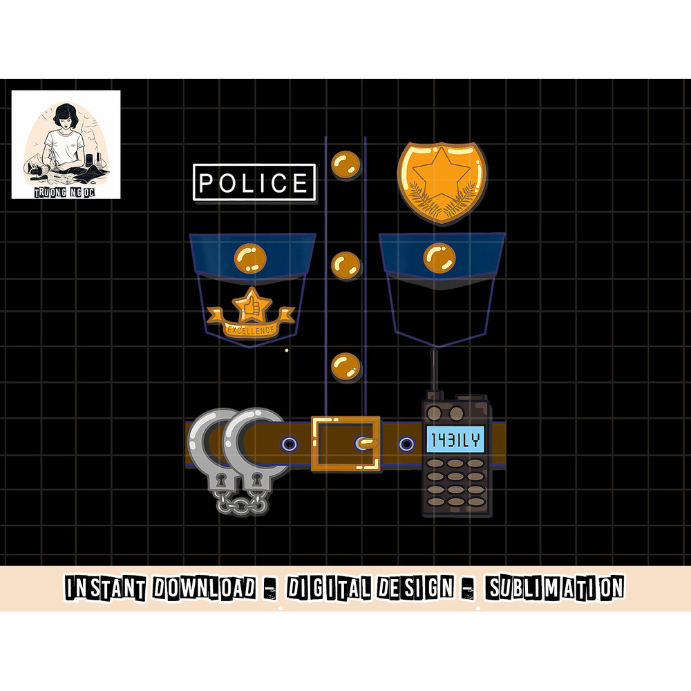 Policeman Costume Funny Halloween Police Officer T Shirt copy.jpg