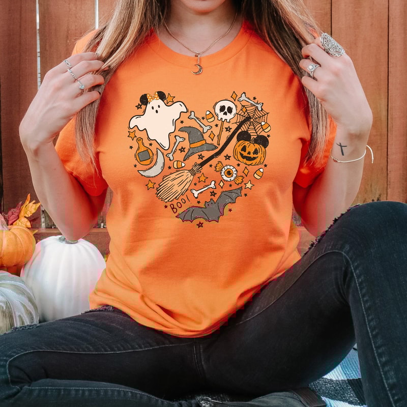 Cute Disney Halloween Ghost Shirt Family, Mickey Minnie Halloween Shirt, Happy Halloween Heart Shirt, Spooky Season Shirt, Trick or Treat - 2.jpg