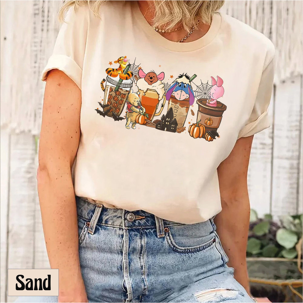 Halloween Party Fall Coffee Shirt, Walt Disney World Halloween Winnie the Pooh Shirt, Pumpkin Spice Latte Drink Cup, Thanksgiving Gifts Tee - 1.jpg