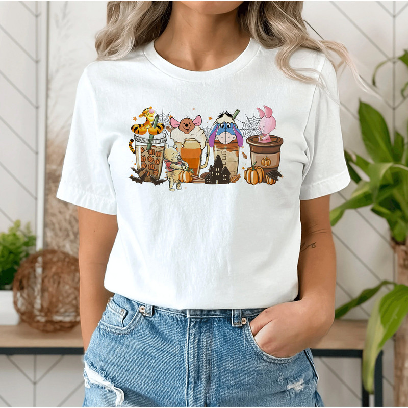 Halloween Party Fall Coffee Shirt, Walt Disney World Halloween Winnie the Pooh Shirt, Pumpkin Spice Latte Drink Cup, Thanksgiving Gifts Tee - 4.jpg