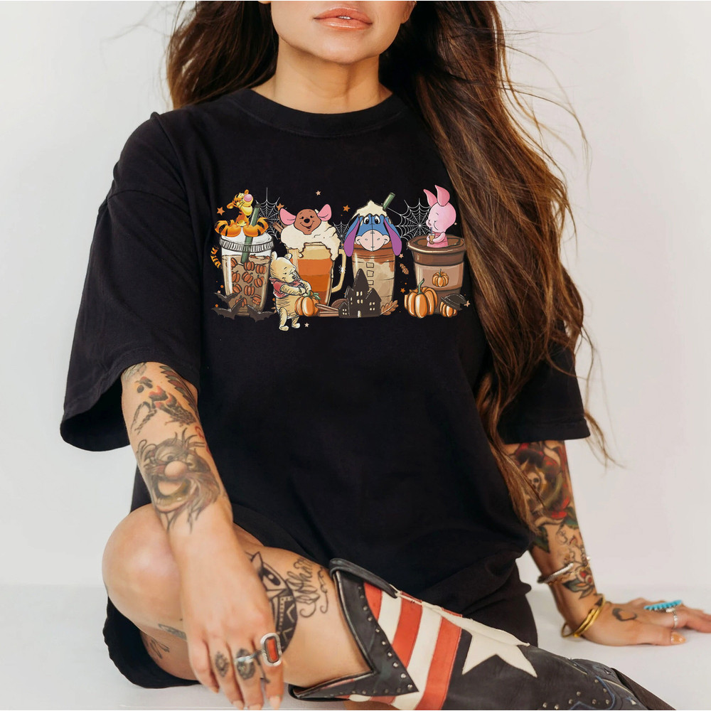 Halloween Party Fall Coffee Shirt, Walt Disney World Halloween Winnie the Pooh Shirt, Pumpkin Spice Latte Drink Cup, Thanksgiving Gifts Tee - 5.jpg