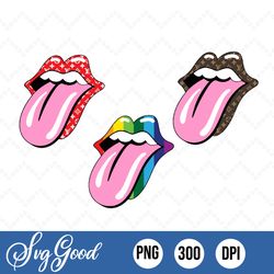 louis vuitton rainbow lips png bundle - design cut file for silhouette, cricut, sublimation png