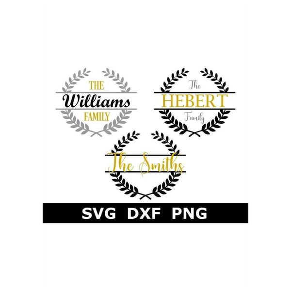 Fall Split Name Frame Split Name Frames SVG, Family Frames SVG, Laurel SVG, Digita - Inspire ...