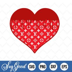 louis vuitton supreme dripping svg heart - design cut file for silhouette, cricut, sublimation svg/png/eps