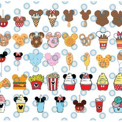 40 snack svg png dxf eps pdf files for cricut or silhouette clipart, snackgoal svg, drinks and foods svg magical kingdom