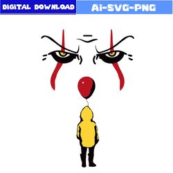 Pennywise Svg, Scary Clown Svg, Horror Svg, Horror Movies Svg, Horror Character Svg, Halloween Svg, Png Dxf File
