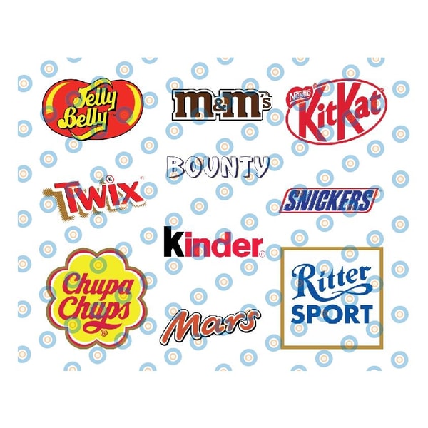 Candy Brands Logos Svg, Chocolate Labels Clipart, Sweet Bran - Inspire ...
