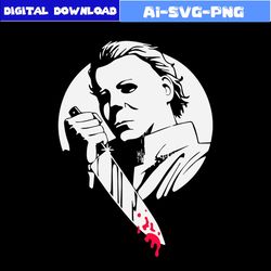 michael myers svg, horror movies svg, michael myers face svg, horror character svg, halloween svg, png dxf digital file