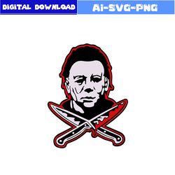 Michael Myers Svg, Michael Myers Face Svg, Horror Movies Svg, Horror Character Svg, Halloween Svg, Png Dxf Digital File