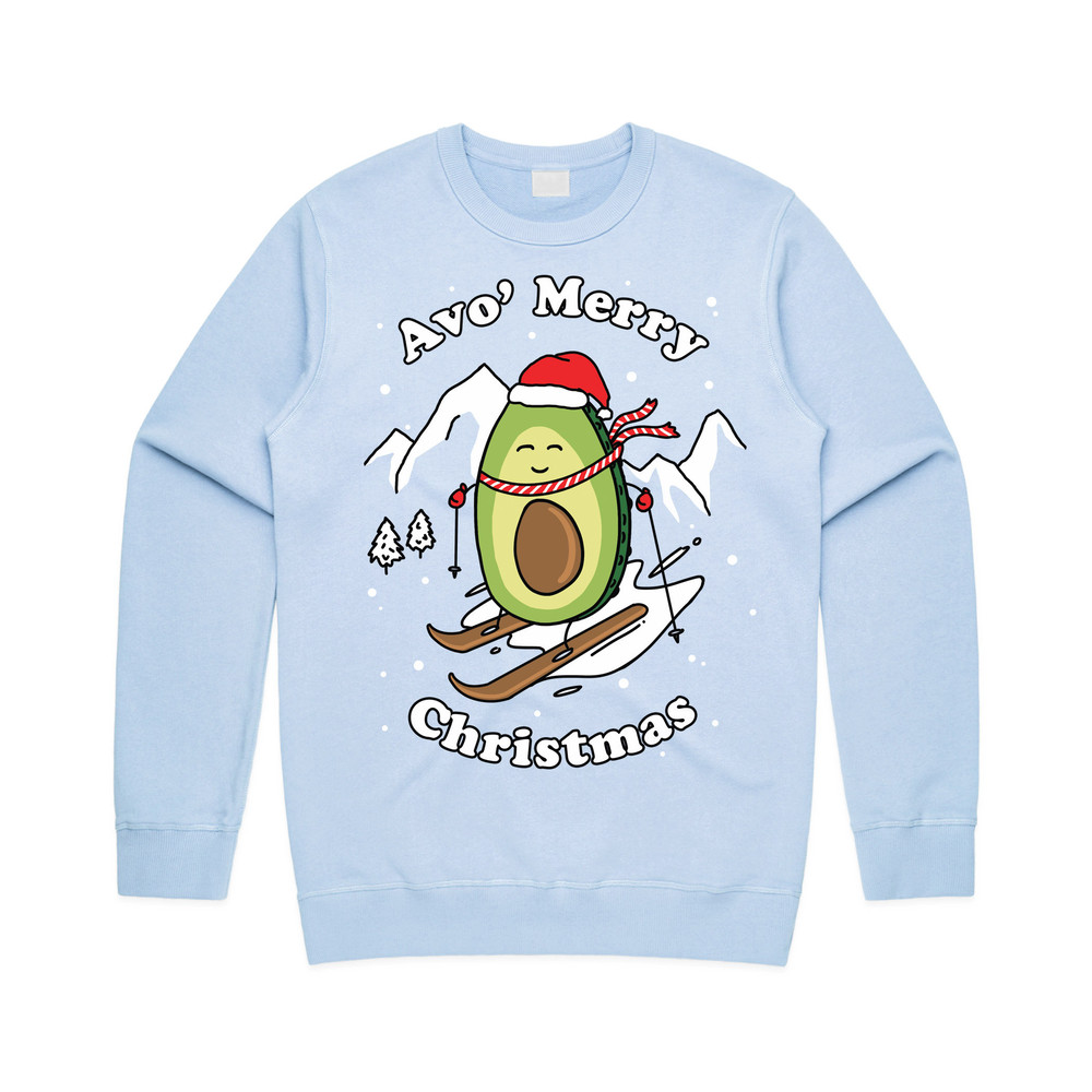 Avo' Merry Christmas Jumper Sweater Sweatshirt Xmas Funny Ugly Avocado Vegan Have Yourself A Skiing - 2.jpg