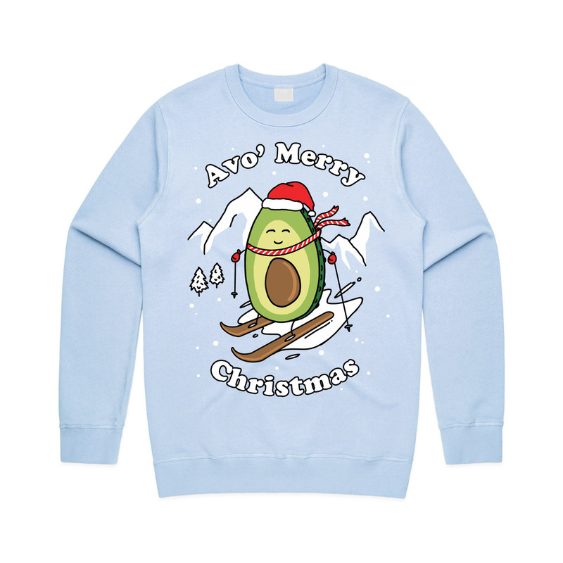 Avo' Merry Christmas Jumper Sweater Sweatshirt Xmas Funny Ugly Avocado Vegan Have Yourself A Skiing - 2.jpg