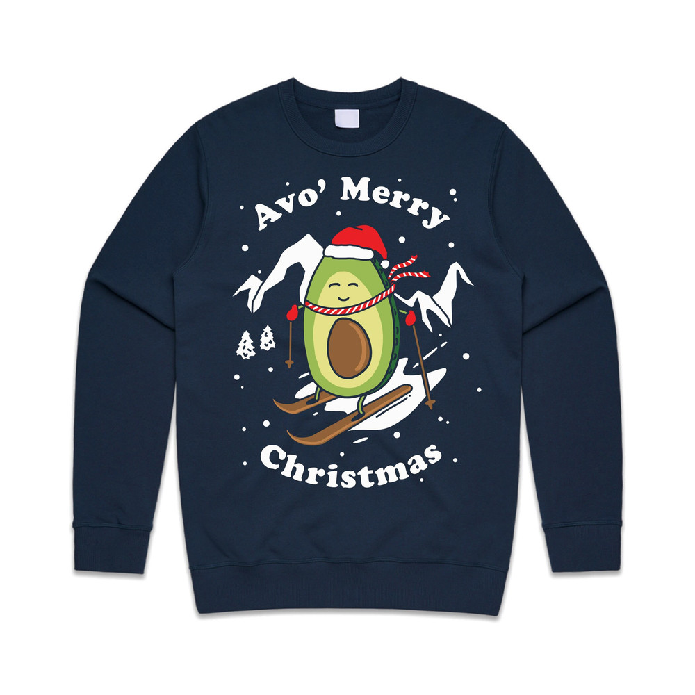 Avo' Merry Christmas Jumper Sweater Sweatshirt Xmas Funny Ugly Avocado Vegan Have Yourself A Skiing - 4.jpg