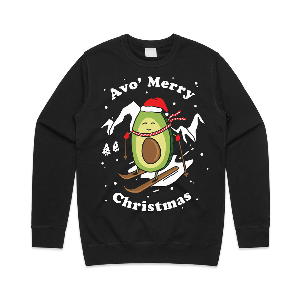 Avo' Merry Christmas Jumper Sweater Sweatshirt Xmas Funny Ugly Avocado Vegan Have Yourself A Skiing - 5.jpg