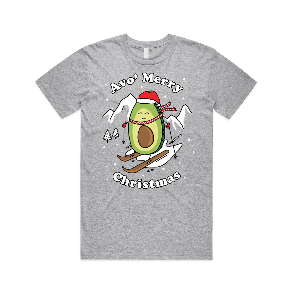 Avo' Merry Christmas T-shirt Tee Top Xmas Funny Ugly Avocado Vegan Have Yourself A Skiing - 4.jpg