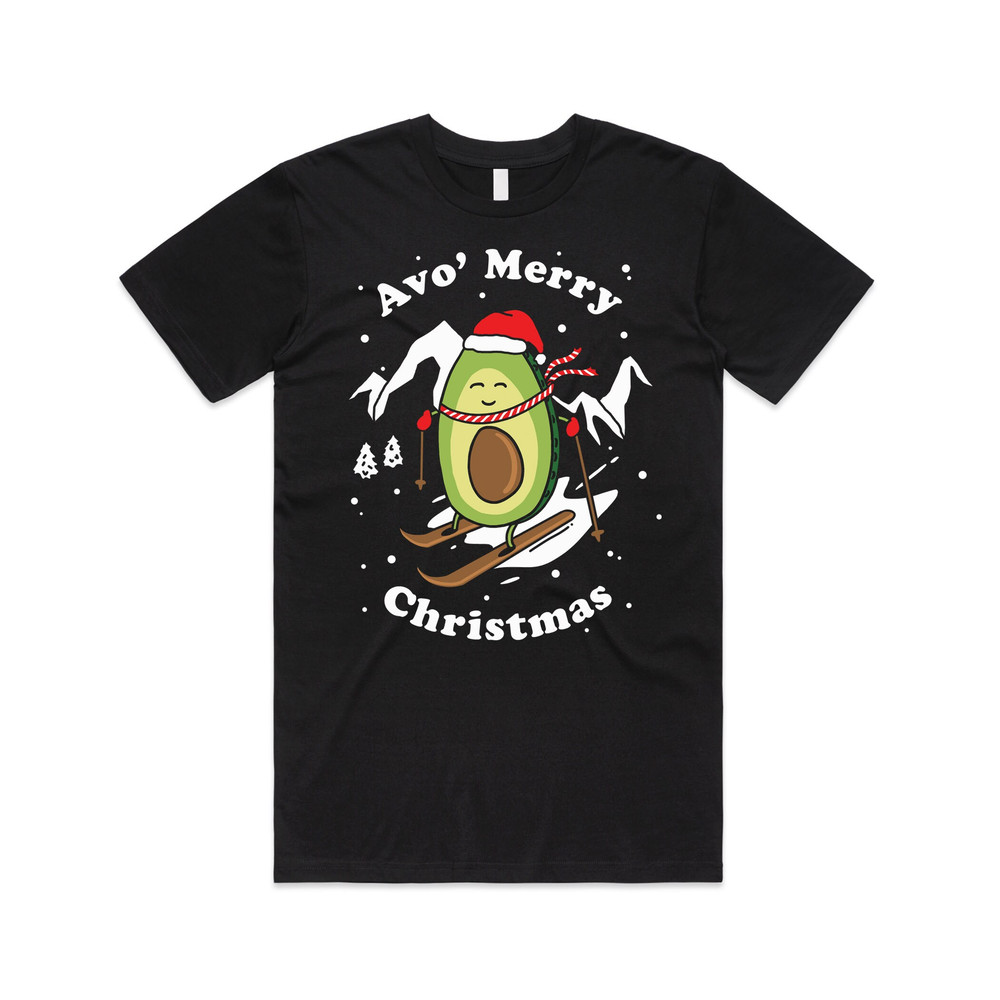Avo' Merry Christmas T-shirt Tee Top Xmas Funny Ugly Avocado Vegan Have Yourself A Skiing - 5.jpg