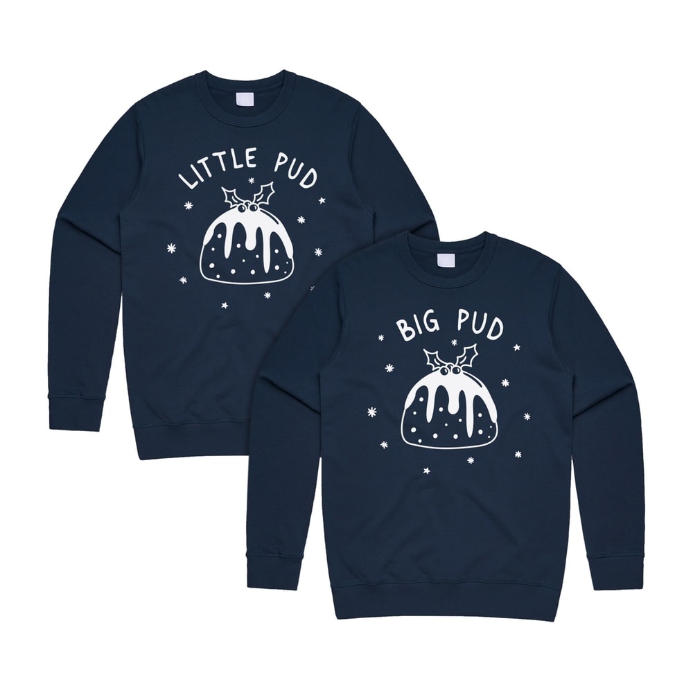 Big Pud Little Pud Matching Christmas Jumper Sweater Sweatshirt Set Xmas His & Hers Couple Gift - 1.jpg