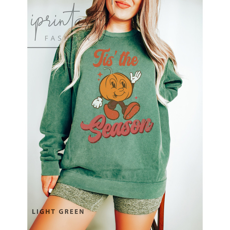 Comfort Colors Sweatshirt, this is season sweatshirt, Halloween sweater, retro Spooky Season sweatshirt, iprintasty halloween, ghost sweater - 1.jpg