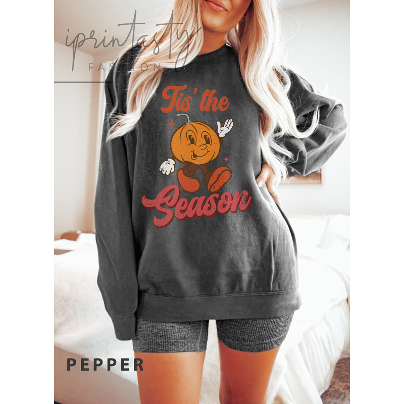 Comfort Colors Sweatshirt, this is season sweatshirt, Halloween sweater, retro Spooky Season sweatshirt, iprintasty halloween, ghost sweater - 4.jpg