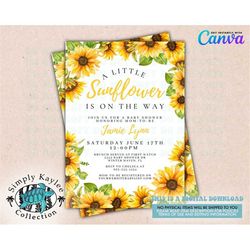 Sunflower Baby Shower Invitation, Fall Baby Shower Invitation, Fall Floral Baby Shower, Floral Sunflower Baby Shower Inv