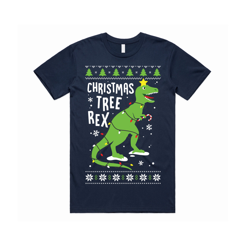 Christmas Tree Rex T-Rex T-shirt Tee Top Jumper Dinosaur Festive Xmas Ugly Cute Funny Children's - 1.jpg