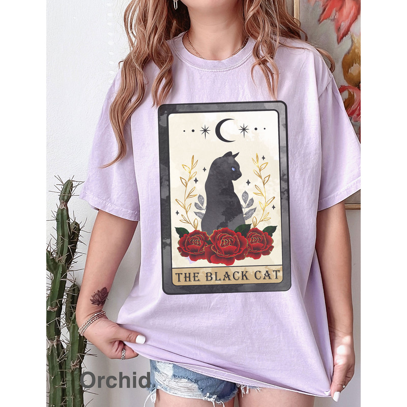 Comfort Colors, The Black Cat Tarot Card T-shirt, Tarot Card Shirt, Black Cat Tshirt, Tarot Card Shirt,  spooky t-shirt, Halloween Shirt - 2.jpg
