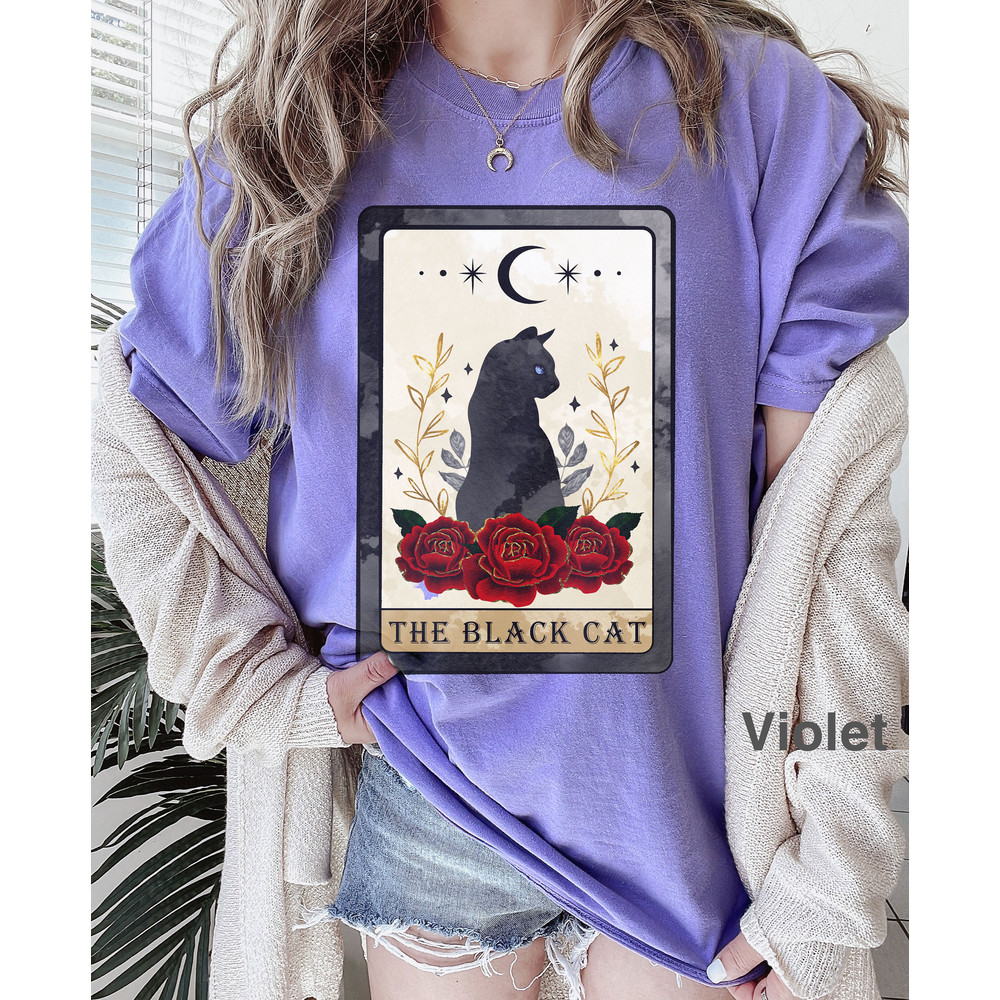 Comfort Colors, The Black Cat Tarot Card T-shirt, Tarot Card Shirt, Black Cat Tshirt, Tarot Card Shirt,  spooky t-shirt, Halloween Shirt - 3.jpg